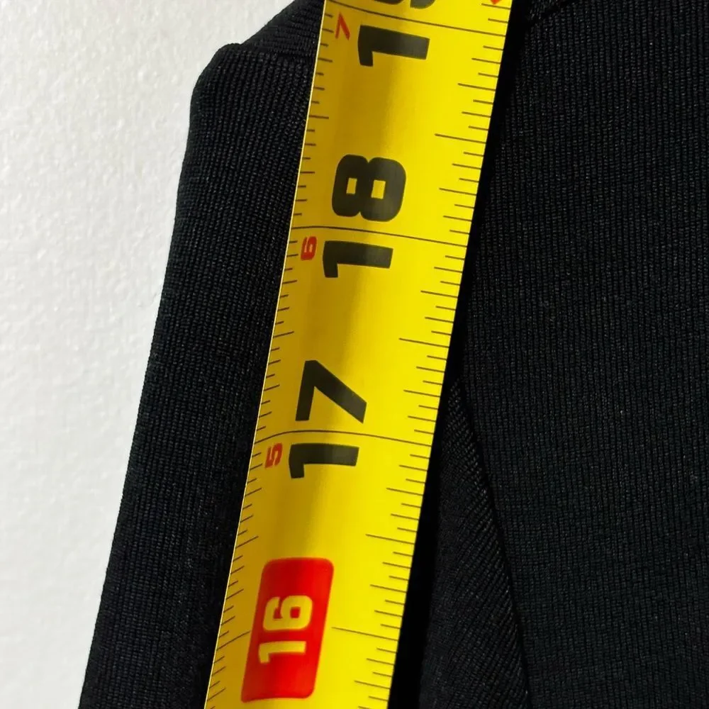 Chico's Travelers Size 2 Large Velvet Trim Black Open Front Cardigan office